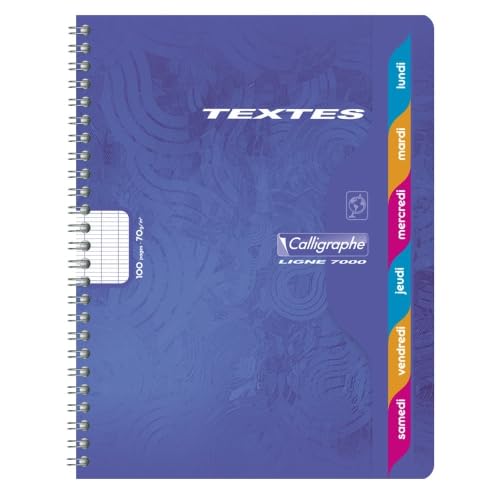 Lot de 10 Cahier de Textes Ligne 7000 17x22, 148p./74 feuilles 70 g/m² reliure intégrale, Séyès, touches couleurs
