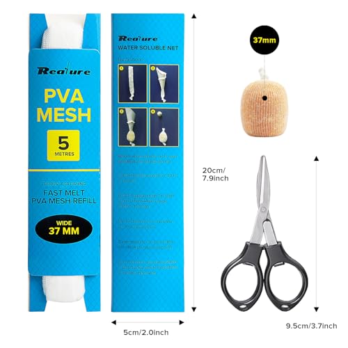 Realure 3 Pcs 5M Fishing Pva Mesh Refill 25/37/44mm Wide Pva Mesh Carp Fishing Accessories with Scissors - Image 2