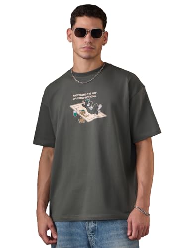 T-shirt Tom & Jerry oversize en coton gris parfait pour un look streetwear