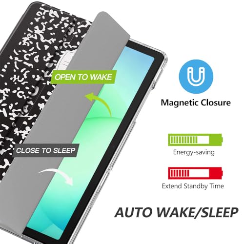 Image of MoKo for Samsung Galaxy Tab A11 Plus / A11+ Case 11 Inch 2026, Galaxy Tab A9 Plus / A9+ Case 11 Inch 2024, Slim Stand Hard PC Translucent Back Shell Smart Cover, Auto Wake /Sleep, Notebook Black
