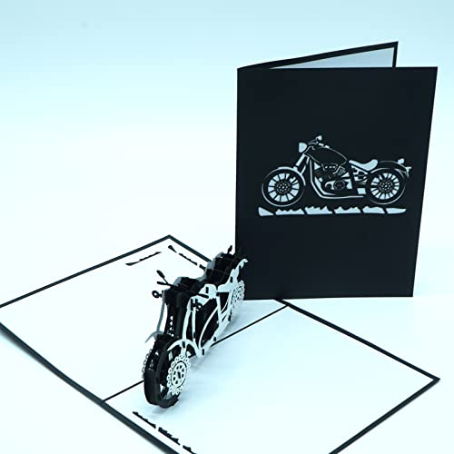 Gia Khanh Motorcycle Pop Up Card - 3D Card For Anniversary, Happy Birthday, Father's Day - Perfect For Men, Boys, Boyfriends, Husbands - All Occasions #TOP3