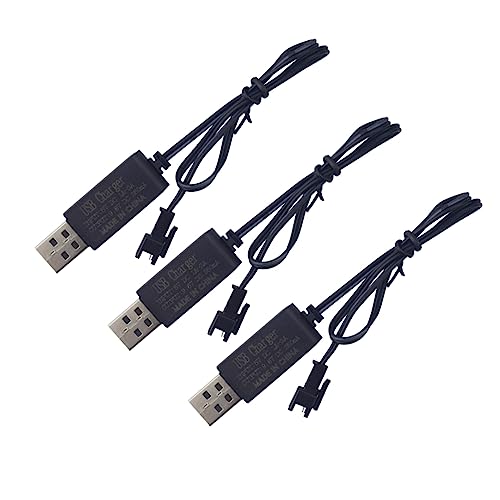 EatPitaya Cavo di ricarica USB per drone con connettore SM-2P (3 pezzi), cavo di ricarica USB per batteria al litio da 3,7 V 500 mAh, portatile, con indicatore LED, per auto radiocomandate