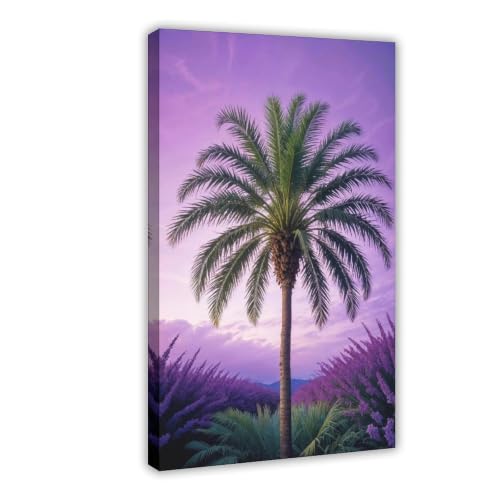 Coucher de soleil orange-violet en poster sur toile : illuminez vos murs
