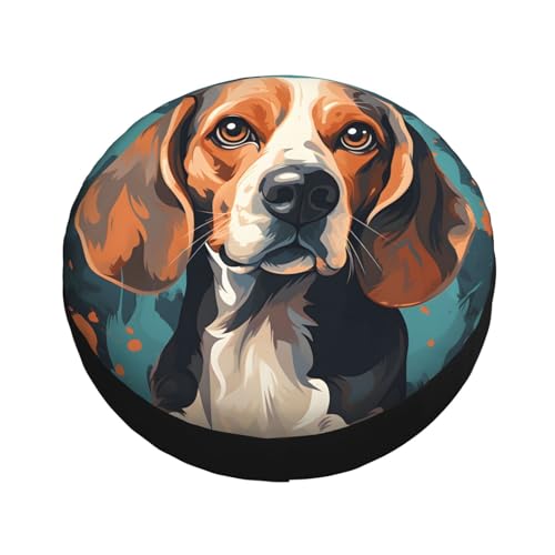 Image of Spare Tire Cover, Inkjet Beagle Dog Universal Tire Wheel Protectors for Rv Camper Jeep Travel Trailer SUV Truck, Weatherproof, 16 Inch