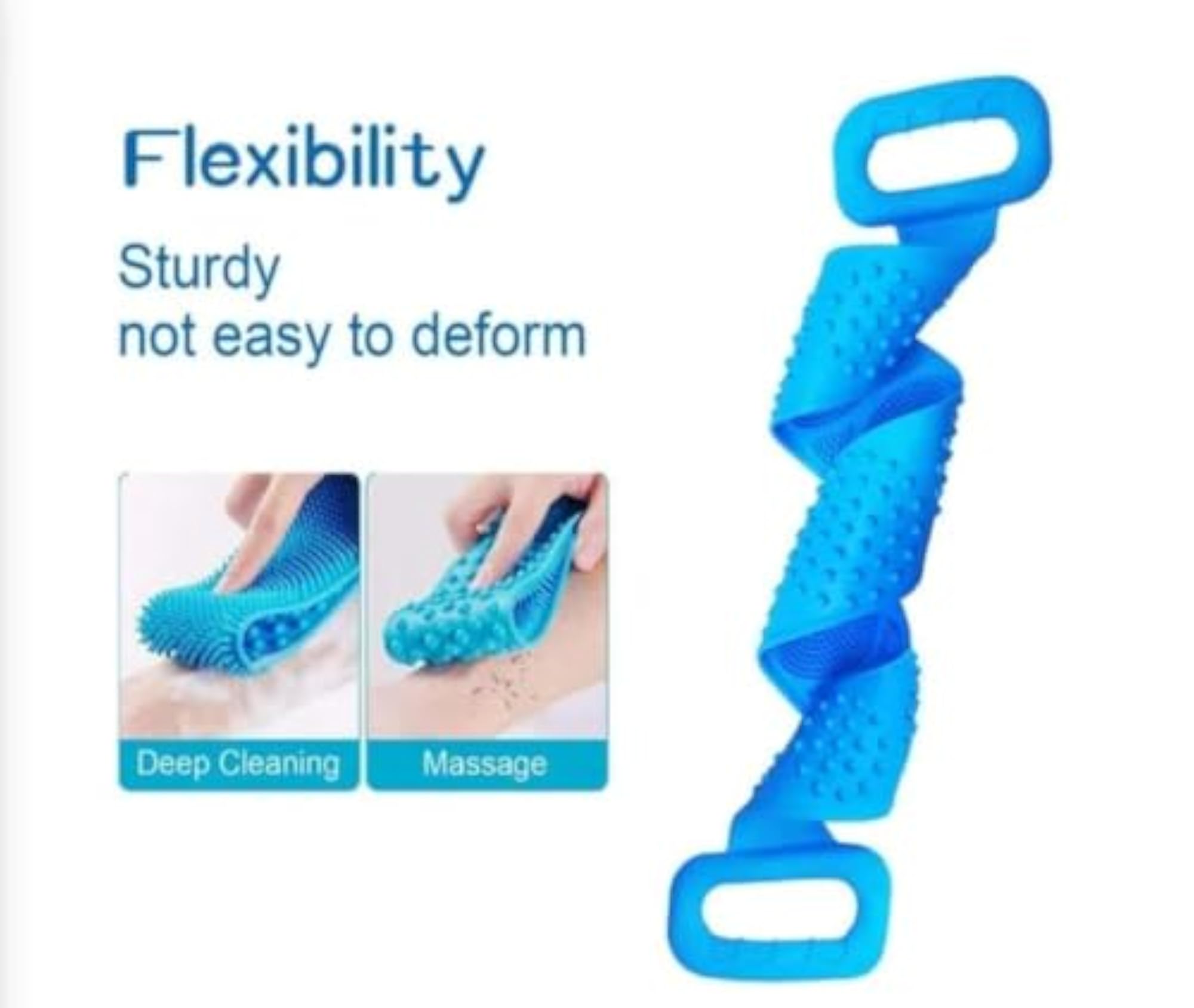 Extra Long Silicone Back Brush for Shower Scrubbing