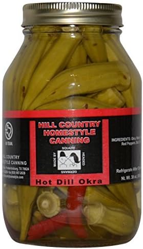 Bluebonnet Creek Farms Texas Hill Country Pickled Hot Dill Okra 32 oz