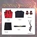EOUCUYA Dante Cosplay Costume Set Men's Cosplay Red Trench Coat with Wig Halloween Cosplay Costume for Adult