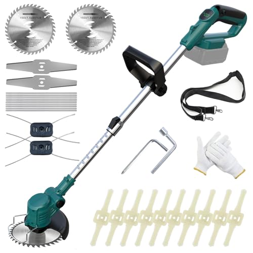 Débroussailleuse électrique sans Fil, Coupe Bordure sans Fil Compatible avec Les Batteries Makita, débroussailleuses avec 4 Lames pour tondre Les pelouses et Les arbustes (sans Batterie)