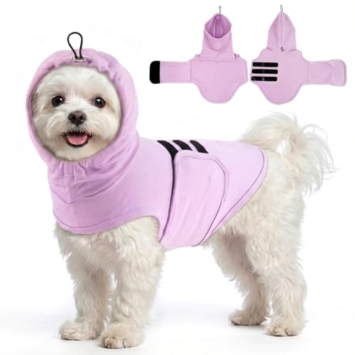 Image of MIGOHI Anxiety Vest for Small Dogs | Dog Calming Vest for Separation,Soft Dog Anxiety Shirt,Anxiety Jacket for Dogs with Ear Wrap to Reduce Noise Stress,Fireworks,Thunderstorm,Purple,S