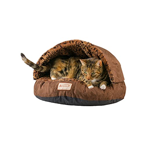 Armarkat Mocha and Leopard Faux Suede Cat Bed #TOP21