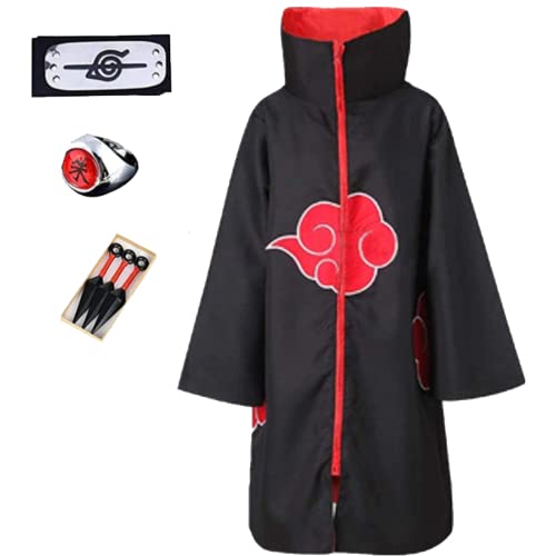 uchiha Akatsuki cloak shippuden robe minato itachi headband Mens Womens boys Naruto cloak Hoodies jacket sweatshirts shirts Cosplay costume gifts merch sasuke clothes anime kakashi stuff rings kunai L
