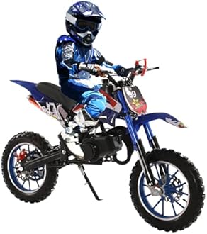 49cc Kids Dirt Bike - Gas Powered Motocross Motorcycle for Boys & Girls Ages 8-12, Off-Road Mini Bike with Dual Disc Brakes & 40KM/H Max Speed - Perfect Children's Day/Birthday Gift Blue