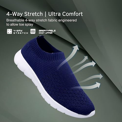 Image of Kraasa Men's Slip on Walking Shoes Ultra Light Breathable Non Slip Running Shoes Casual Fashion Sneakers Mesh Workout Sports