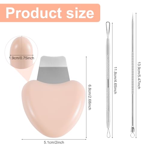 Skin Scrubber Face Spatula, Blackhead Remover Scraper Pimple Scraper Shovel Pore Cleaner Blackhead Eliminator Tools Acne Whitehead Comedones Extractor Included for Women Men - Image 3