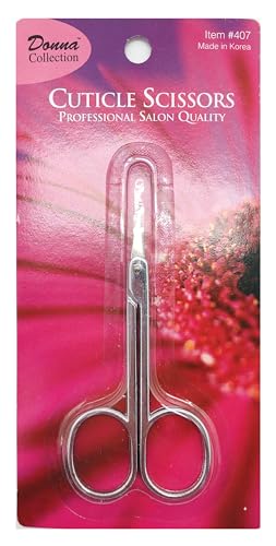 Donna Cuticle Scissor Curved Blade, Scissors, Pedicure Beauty Grooming Kit for Eyebrow, Eyelash, Dry Skin