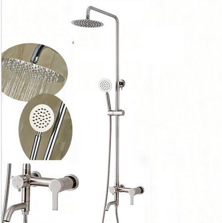 Robinet pivotant laiton fini le manque de place avec cette pomme de douche pluie nickel