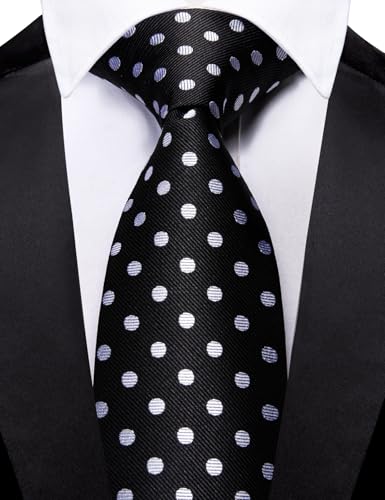 Image of Barry.Wang Silk Ties for Men Fun Necktie and Tie Clip Set for Wedding Party Business Formal Extra Long