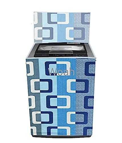 WOAH Top Load Washing Machine Cover Fit For Most Top-loading Washers & Dryers Washer Covers Dustproof Sun-proof for - 6 kg, 6.5 Kg, 7 Kg, 7.5 Kg (Blue Box)
