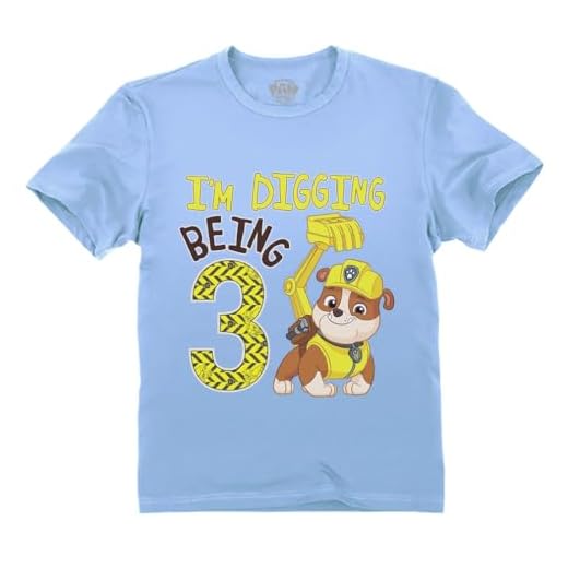Paw Patrol Rubble Digging 3rd Birthday Shirt 3 Year Old Boy Toddler Kids T-Shirt