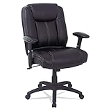 Alera Alera CC Series Executive Mid-Back Leather Chair w/Adj Arms, Black