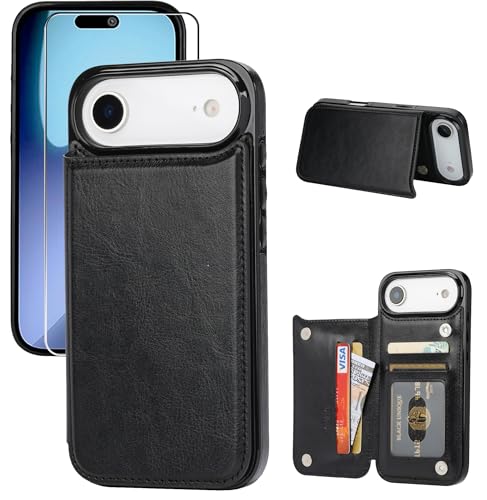Coque iPhone 17 Air portefeuille antichoc avec protection écran et double aimant