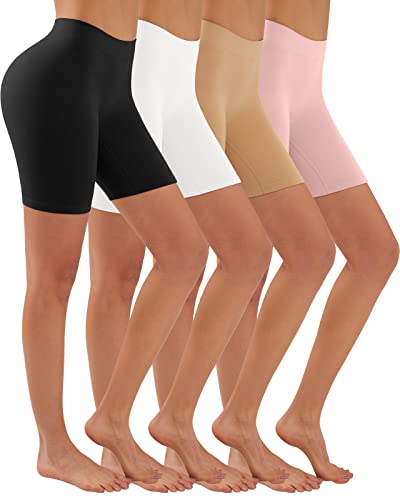 YADIFEN 4 Pack Womens Safety Shorts Anti Chafing Long Briefs Underwear Seamless Panties for Under Dresses Short Leggings for Women 3XL