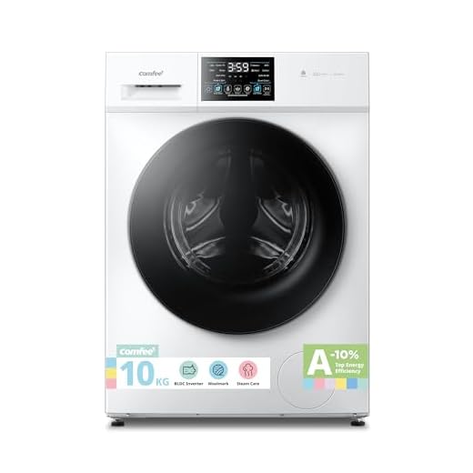 COMFEE' Freestanding Washing Machine,10KG Load,A-10% Class,Steam Care,BLDC Motor,Woolmark,Touch Panel,White-CFP03EW100W-UK