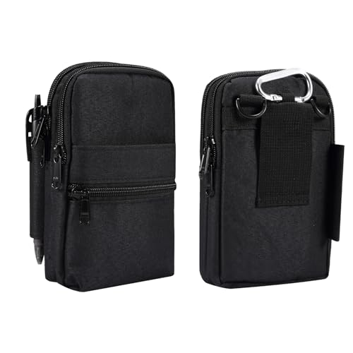 Sac à Bandoulière pour Téléphone Portable Noir, Pochette Ceinture Smartphone Homme Imperméable, Sacoche Bandouliere Sac de Taille Sac d'Epaule Sac à Main...