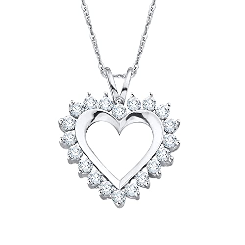 KATARINA Diamond Heart Pendant Necklace in Gold (1/2 cttw, J-K, I2-I3)