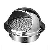 WORDFUN Edelstahl Ablufthaube Wand LüftungsgitterR&kanal Rohr,Widerhaken-DesignHerunter Fallen Verhindernfeines Schleifenr& Und GlattRostet Nicht,für Dunstabzugshaube Klimagerät,Trockner