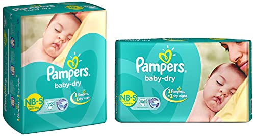 Image of Pampers Baby Dry Diapers, New Born, 22 Count & Pampers Baby Dry Diapers - 46 Count (New Born)