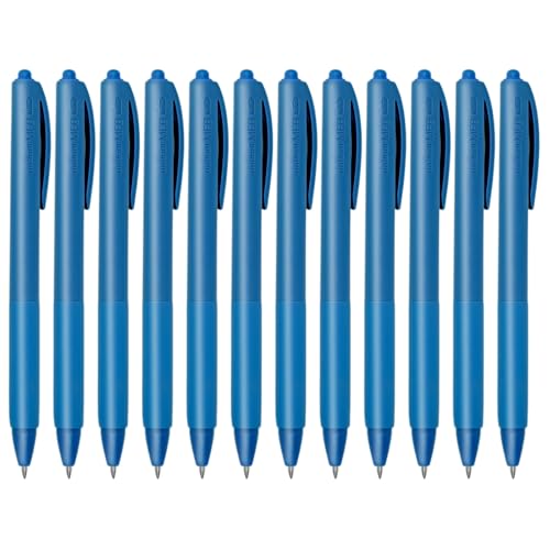 Image of uni-ball MFB 0.7mm Ball Pen | Retractable Mechanism & Matte Body Finish (Blue Ink, Pack of 12)