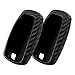 WORCAS 2 Pcs Key Fob Case Carbon Fiber Pattern Silicone Cover Compatible with Ford Focus ST Fusion Mustang Mustang Compatible with Lincoln Aviator Continental Universal Button Keyless Entry Remote
