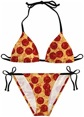 fsdnshuan bikini Sexy Pizza Women Floral Bikini Swimwear Padded Bra Swimsuit Bathing