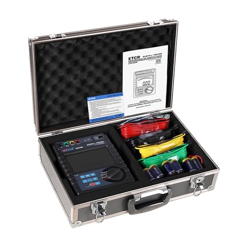 Image of ETCR3000B Soil Resistivity Tester Ground Resistance Meter Earth Resistance Tester 2, 3, 4‑Wire for Soil Resistivity Ground Resistance Earth Voltage 0.01Ω-30.00KΩ, 0.00Ωm-9000kΩm, 0V-600V
