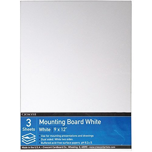 Crescent Cardboard Mounting Value Pack, 9 by 12-Inch, White, 3-Pack by Crescent Cardboard Co