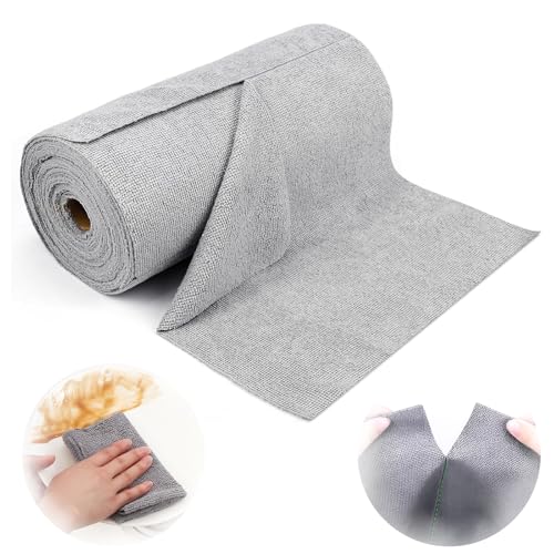 Jortmrd 50 Piezas Bayeta Microfibra Rollos Paños de Microfibra Rasgable Trapos Reutilizables y Sin Pelusas Rollo de Paño de Microfibra Rasgable Rollo de Toallas de Microfibra (25 x 25cm)