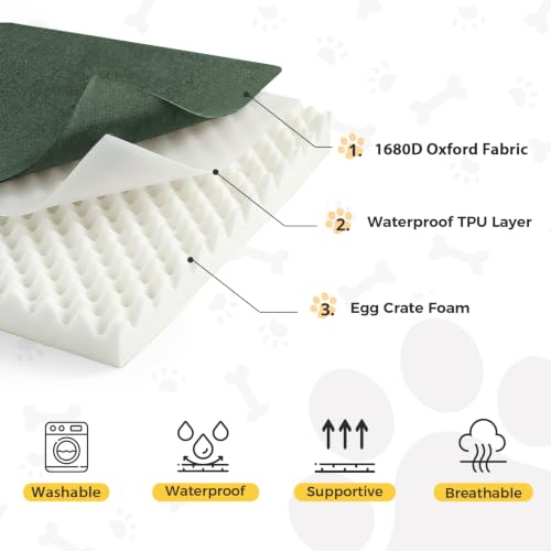 Image of Outdoor Dog Bed Large Sized Dog, Waterproof, 36x27x3 Inch