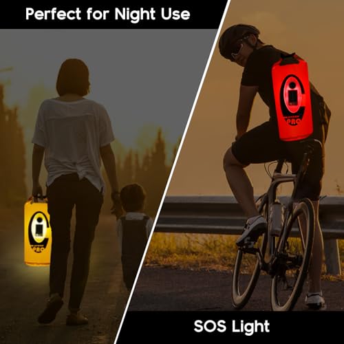 Qoolife Bolsa Seca Impermeable con Altavoz y Luz Bluetooth Solar - 10L Bolsas Secas con Cierre de Rollo para Mantener el Equipo Seco para Kayak, Playa, Rafting, Barco, Senderismo, Camping y Pesca miniatura 6