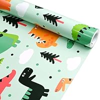 Dinosaur Wrapping Paper Roll,Topeedy 43cm*10m Eco Friendly Gift Wrap for Children