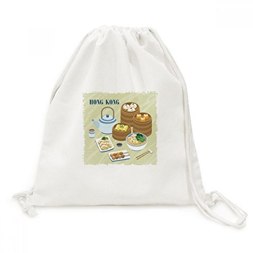 Sac cordon en toile style de Chine dim sum Hong Kong haut de gamme