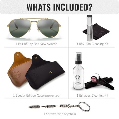 Image of Ray-Ban RB3625 NEW AVIATOR Pilot Shaped Sunglasses for Men & Women with Official RAYBAN Eyewear Kit
