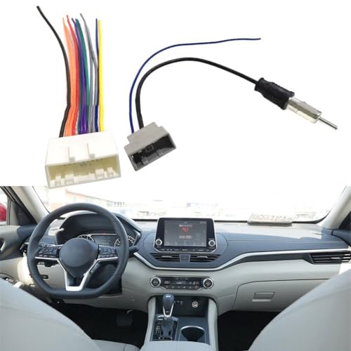 Auratrove Faisceau de câblage autoradio stéréo 20 broches avec adaptateur d'antenne pour Nissan Infiniti Subaru Pas de découpe nécessaire Kit...
