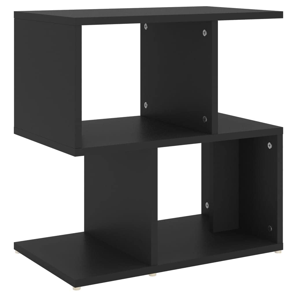 vidaXL Bedside Cabinet - Black Engineered Wood Nightstand | Scandinavian Style Side Table | 50x30x51.5 cm | Durable Bedroom Furniture with Ample Storage & Easy Assembly — image 1