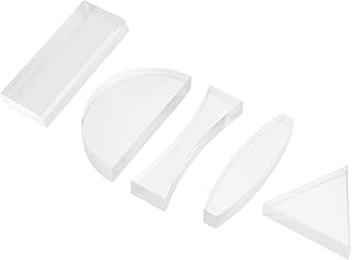 NAMOARLY 5 Peças Conjuntos De Joias De Lentes Ópticas Lupas De Joias Lentes De Vidro Óptico De Plástico E Conjunto De Prisma Suprimentos Básicos De Ensino De Física Lentes De Diâmetro