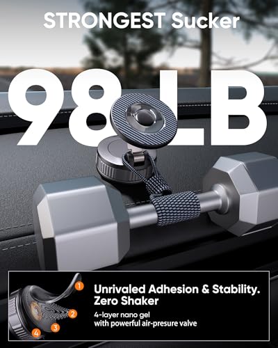 NKNZLY Vacuum MagSafe Magnetic Car Mount (Dashboard/Windshield) — view 4