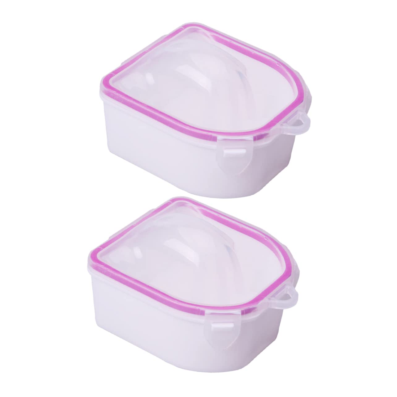 Mikinona 2pcs Square Nail Soaking Bowl Set Manicure Removal Bowl Lid Nail Art Tools Home Spa Manicure Experience