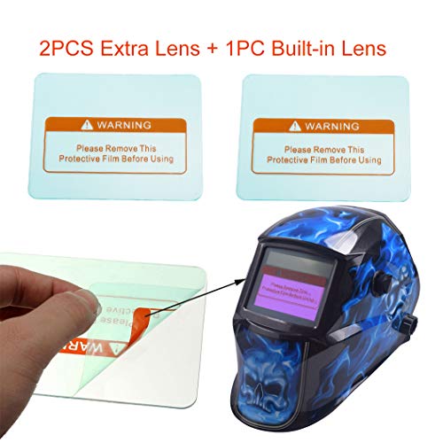 Imeshbean® Auto-Darkening Solar Powered Welding Helmet Usa (Lightning Skull) #TOP6
