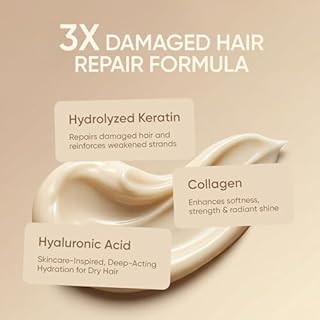 Keratin Hair Mask - Deep Conditioner for Dry, Damaged Hair — Hydrolyzed Keratin, Hyaluronic Acid, Argan Oil and Collagen - Sulfate-Free, Paraben-Free | 8.5 fl oz