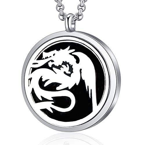 Öl Diffusor Halskette Für Aromatherapie 316 Edelstahl Aromatherapie Anhänger Parfüm Box Ätherisches Öl Diffusor Halskette Schmuck,47 Cover